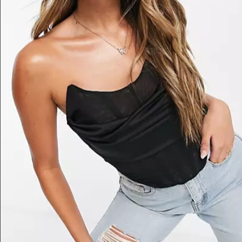 ASOS FEMME LUXE Black Corset Top in US 2 XS Small